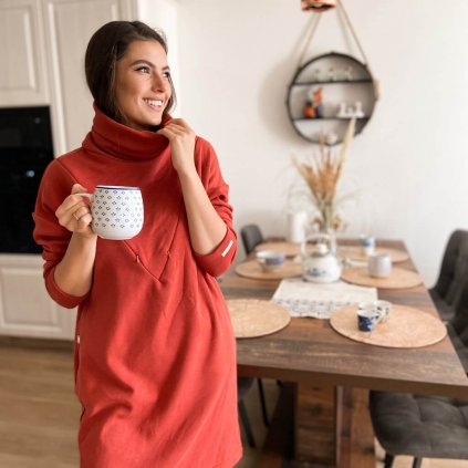 elegantne saty na dojcenie terracotta